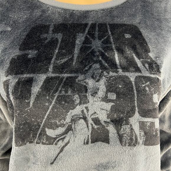 Star Wars Gray Velour Pullover Sweater Scifi Space Core S - Picture 2 of 8